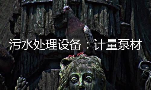 污水处理设备：计量泵材质特点比较分析